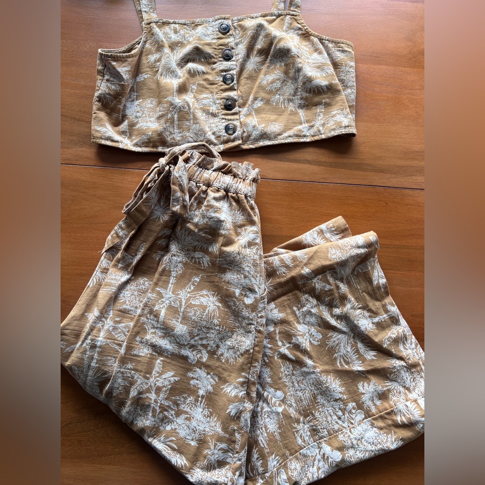 American Eagle Tropical Print Two-Piece Set